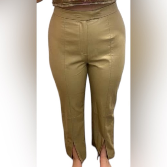 Kahki Leather Trousers - Picture 4 of 4